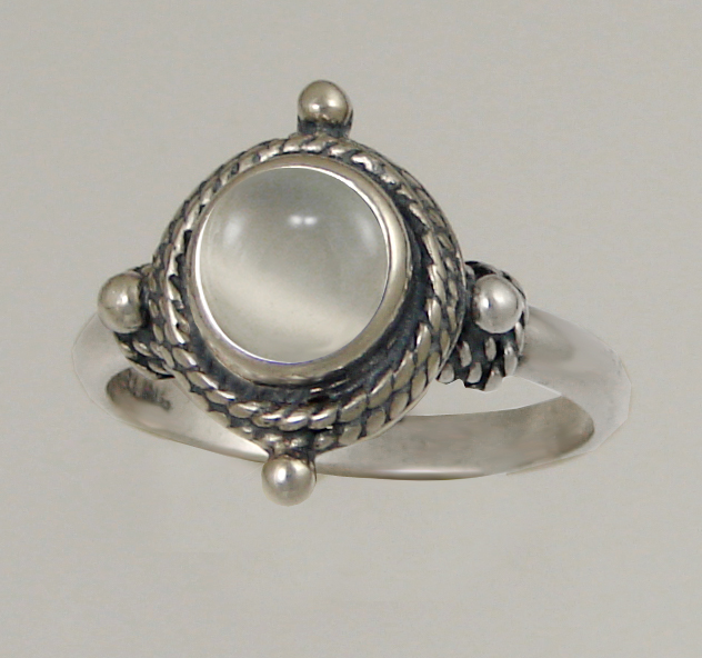 Sterling Silver Gemstone Ring With White Moonstone Size 9